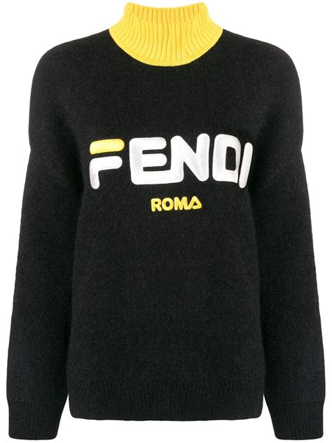 maglione fendi bianco e nero|Maglioni e pullover Fendi da donna .